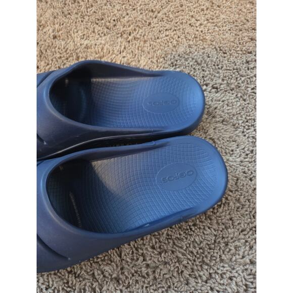 Oofos ooahh sport flex slides blue navy sandals comfort recovery unisex 10